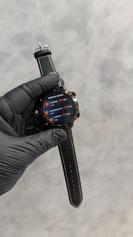 Smartwatch Esportivo Redondo Preto